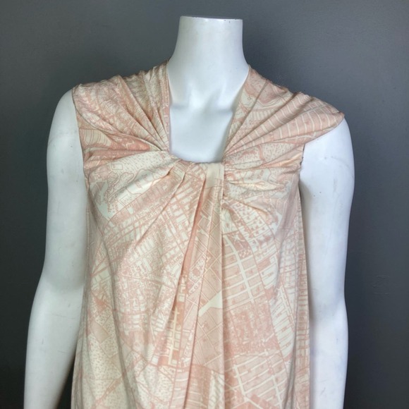 MM LaFleur Dress Size XL NWT The Maite Silk Pink Atlas New York Map Drape Neck - Picture 7 of 14